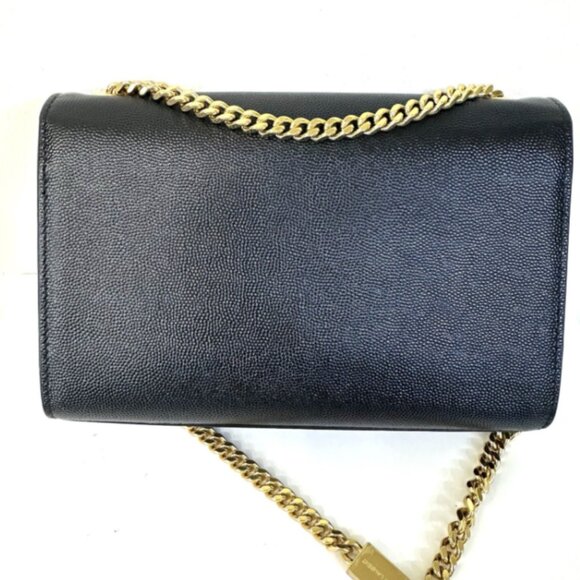 OPEN BOX - Saint Laurent Black Grain de Poudre Monogram Kate Small Shoulder Bag - Picture 2 of 7